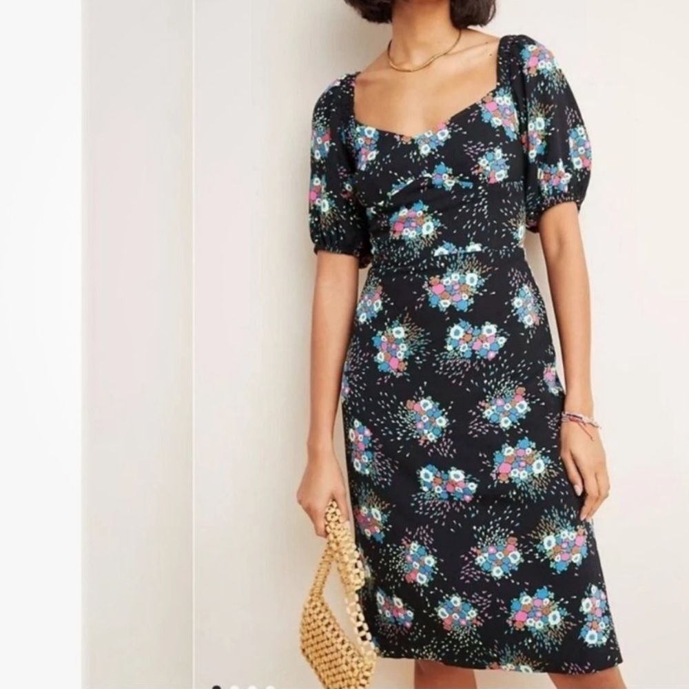 Anthropologie Scarletta Sweetheart Floral Dress size 2